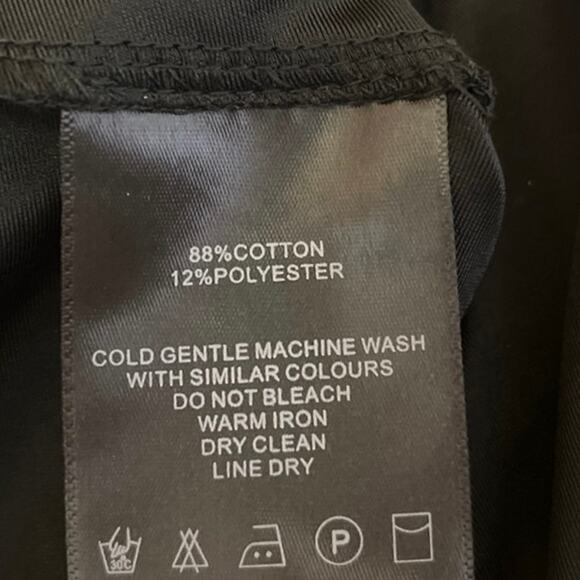 Maniere De Voir Black Faux Leather Ruched Drawstring Mini Pencil Skirt Size 8 - Picture 5 of 5